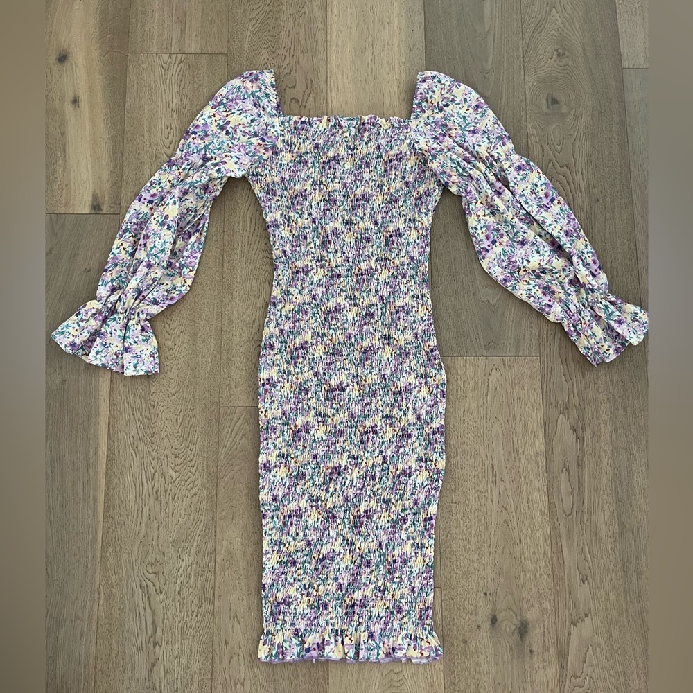 SNDYS Floral Smocked Off-Shoulder Dress